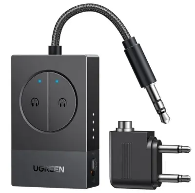 🎶 UGREEN Bluetooth 5.4 Transmitter für bis zu 2 Geräte für 16,99€ (statt 20€) – inkl. Flugzeug Adapter