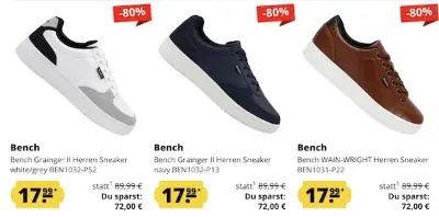 👟 Bench Herren Sneaker ab nur 16,99€ + VSK (statt 25€)