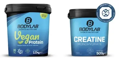 💪 Bodylab Vegan Power Bundle (1kg Protein, 500g Creatine, 12x Prime Crunchy Bar) für 49,90€ (statt 75€)