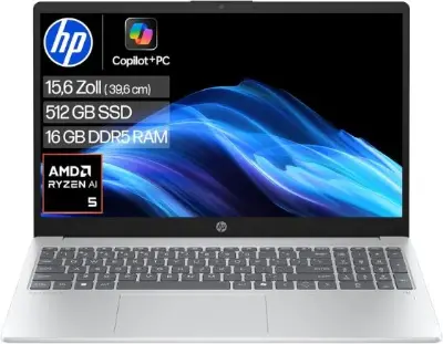 💻 HP OmniBook 3 AI Laptop, 15,6″ FHD, Ryzen AI 5 330, 16GB/512GB für 529€ (statt 579€)