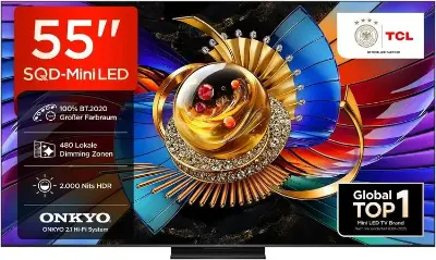 📺 TCL 55Q7D Pro 55″ SQD-Mini LED 4K Smart TV mit 144Hz für 749€ (statt 849€)