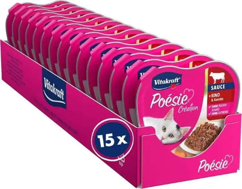 🐈 15er Pack Vitakraft Poésie Création mit Rind & Karotte ab 6,15€ (statt 13€)