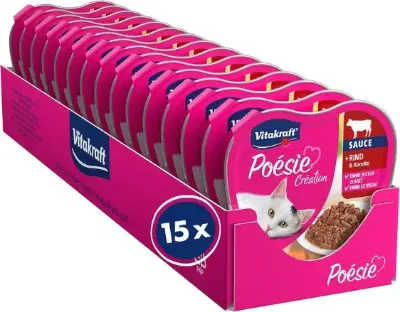🐈 15er Pack Vitakraft Poésie Création mit Rind & Karotte ab 6,15€ (statt 13€)