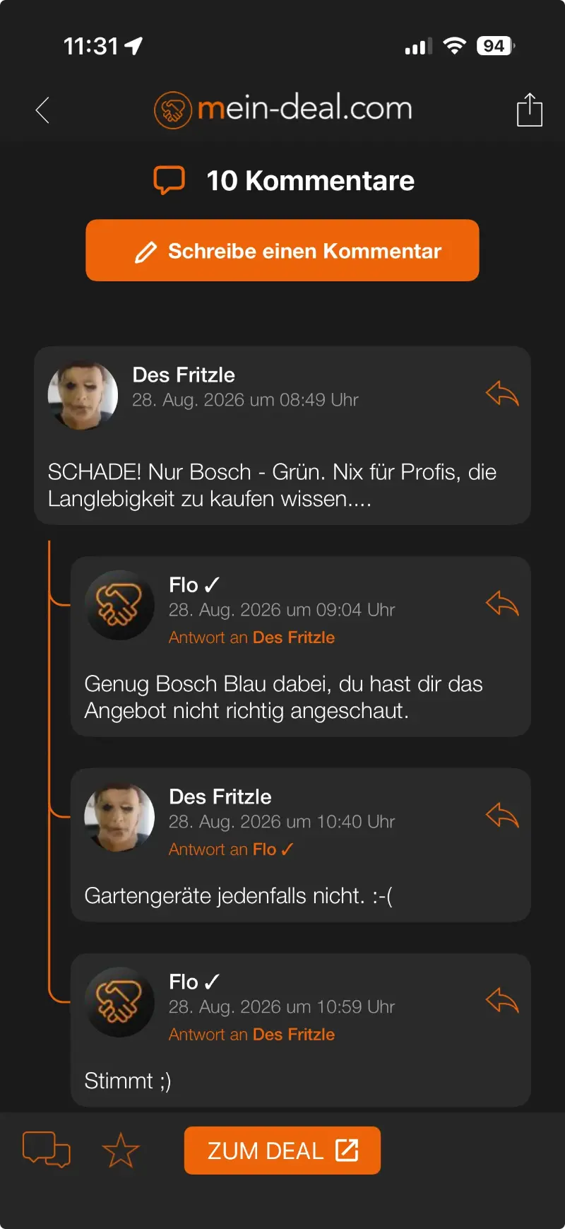 Bitte App Update laden (iOS & Android) – Perfomance + Kommentar Optik Update