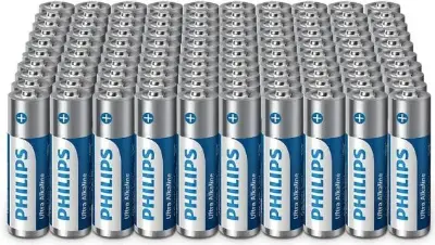 🔋 100er Pack Philips Ultra AA Alkali Batterien für 22,18€ (statt 35€) – 0,22€ pro Batterie