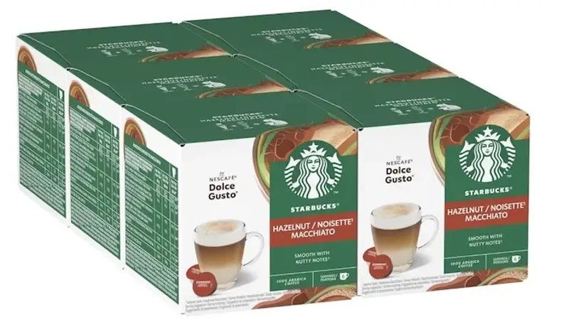 ☕️ 6x 12 Starbucks Hazelnut Macchiato Kaffeekapseln für 29,99€ (statt 38€)
