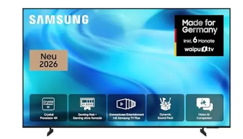 Samsung Crystal U7099H 65 Zoll UHD smart TV mit AI Companion für 566,10€ (statt 664€)