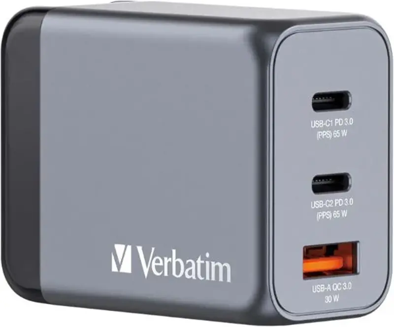 🔌 Verbatim 3-Port USB GaN Ladegerät mit 65W für 20,34€ (statt 25€)