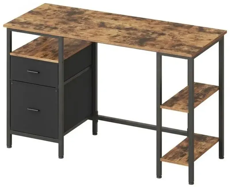 🖥️ Vasagle Schreibtisch mit 3 Ablagen & 2 Schubladen, 127x50x76cm für 46,99€ (statt 100€)