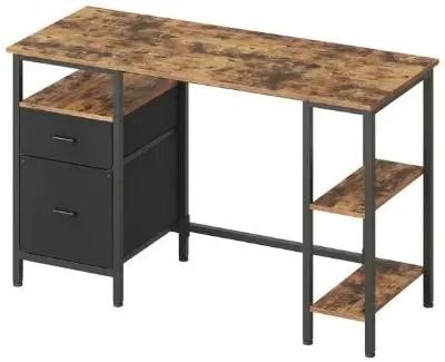 🖥️ Vasagle Schreibtisch mit 3 Ablagen & 2 Schubladen, 127x50x76cm für 46,99€ (statt 100€)