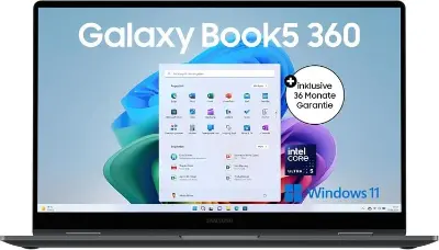 💻 Samsung Galaxy Book5 360 15,6″ 2-in-1-Laptop mit Intel Core Ultra für 819€ (statt 929€)