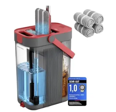 🧼 Songmics Wischmopp-Set mit Eimer, Bodenwischer, 4 Mikrofaserbezüge für 25,56€ (statt 34€)
