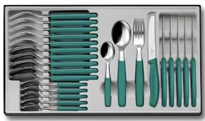 🇨🇭💚🍴 Victorinox 24-tlg. Besteck-Set in Grün für 114,47€ (statt 132€)