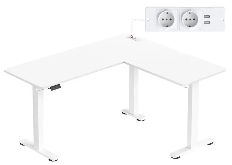 🖥️ VASAGLE höhenverstellbarer Eckschreibtisch mit 2 Steckdosen & 2 USB Ports für 134,99€ (statt 160€)