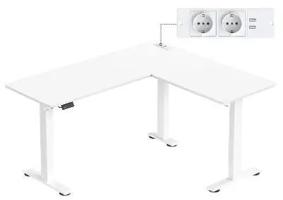 🖥️ VASAGLE höhenverstellbarer Eckschreibtisch mit 2 Steckdosen & 2 USB Ports für 134,99€ (statt 160€)