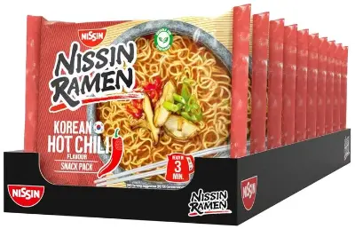 🍜 10er Pack Nissin Ramen Korean Hot Chili ab 5,69€ (statt 8€)