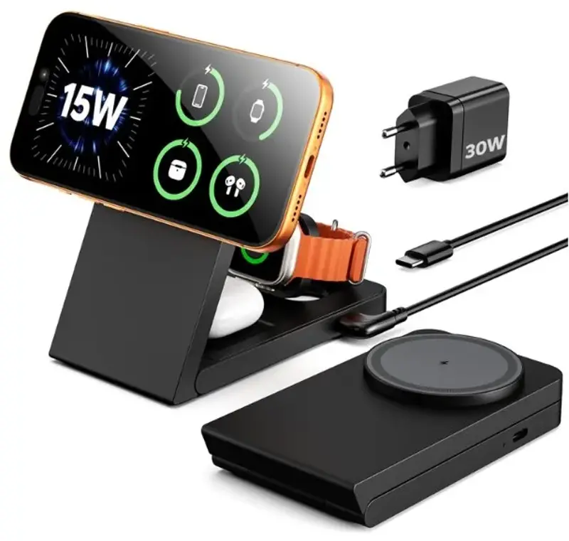 🧲 Eddibox 15W 3in1 Magsafe Ladestation inkl. 30W Netzteil für 19,99€ (statt 30€)