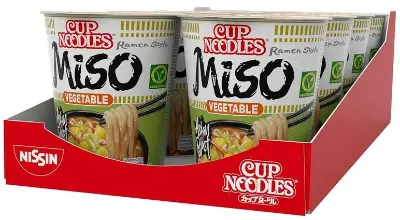 🍜 8er Pack Nissin Cup Veggie Miso Instant-Nudeln Japanischer Art ab 7,62€ (statt 12€)