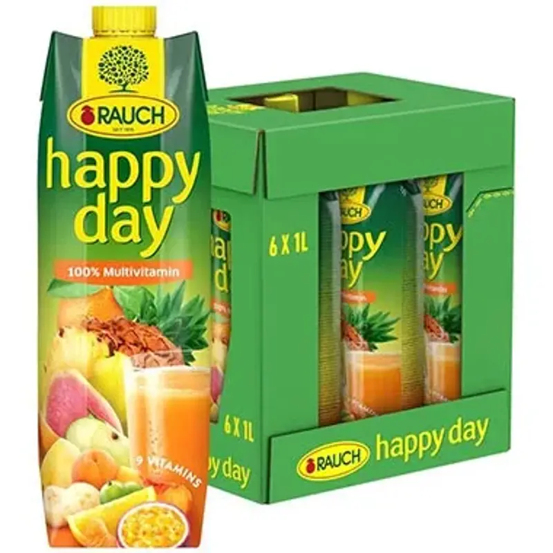 🍹 6 x 1 Liter Rauch Happy Day Multivitamin Fruchtsaft ab 8,69€ (statt 16€)