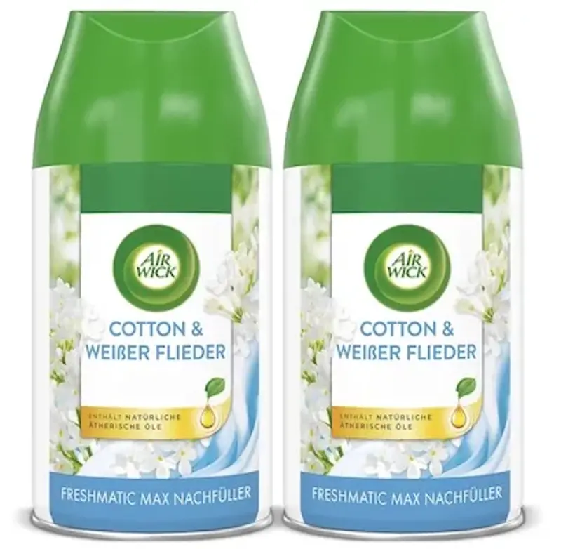 👃 2x Air Wick Freshmatic Max Nachfüller Cotton und Weißer Flieder für 3,60€ (statt 8€)