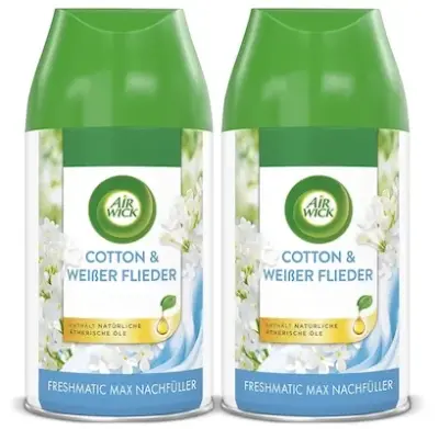 👃 2x Air Wick Freshmatic Max Nachfüller Cotton und Weißer Flieder für 3,60€ (statt 8€)