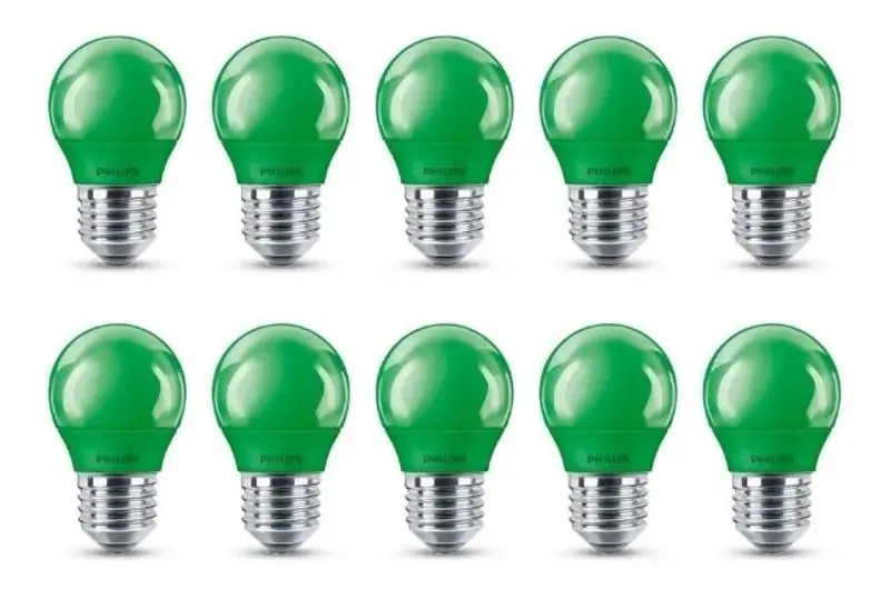 💡 10x Philips LED Lampe (E27) in Tropfenform P45 & Grün für 9,99€ (statt 24€)