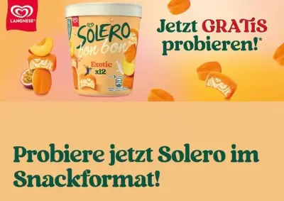 🍧 Solero Eis bon bon im Snackformat gratis ausprobieren