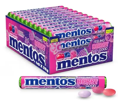 🍬 40 Rollen Mentos Feeling Berry Good Limited Edition Kaubonbons 1,5 kg ‼️ für 14,78€ (statt 28€)