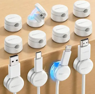 🔌 12x Rocoren selbstklebende magnetische Kabelclips für 6,39€ (statt 13€) – neue Version