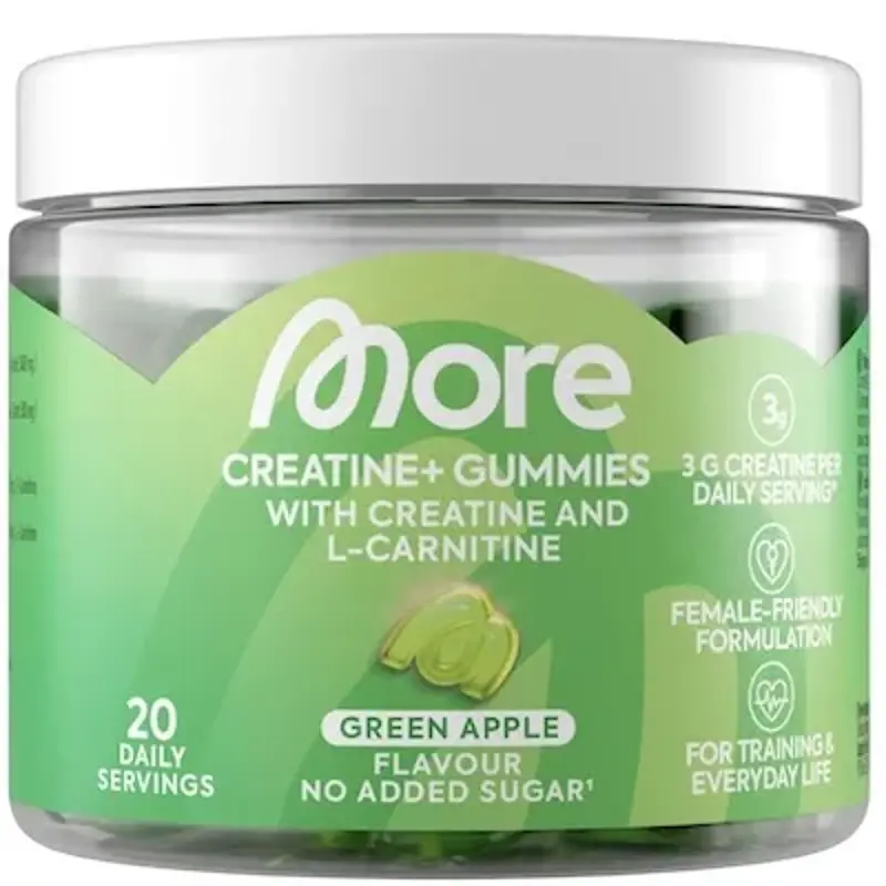 🍏 60 MORE Creatine+ Gummies Green Apple für 19,94€ (statt 30€)