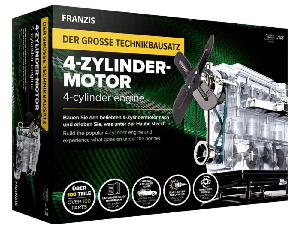 Franzis Der große Technikbausatz 4-Zylinder-Motor für 49,95€ (VG: 73,26€)