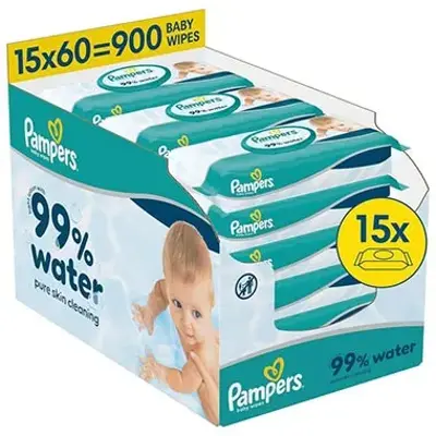 🧻 900er Pack Pampers 99% Water Baby-Feuchttücher ab 17,66€ (statt 28€)