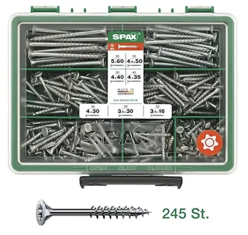 🔩 Spax T-STAR Plus Schrauben-Set TX WIROX, 245 tlg. für 14,99€ (statt 20€)
