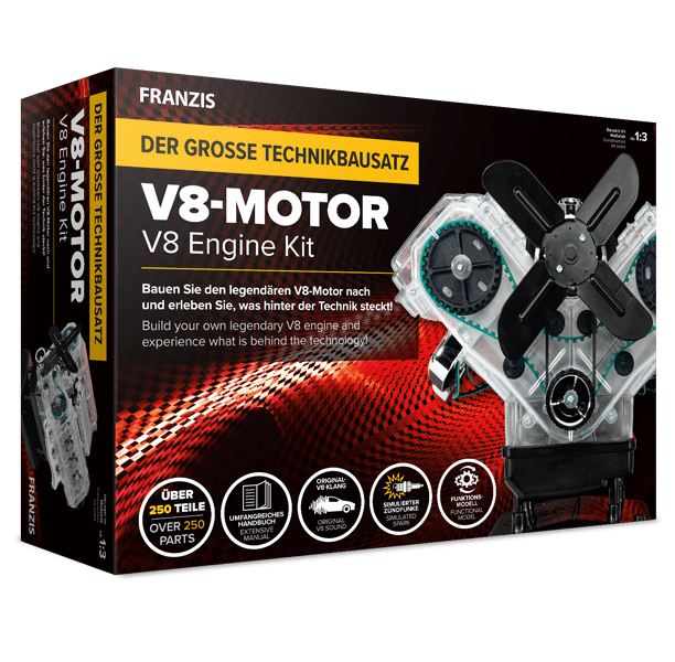 Franzis V8-Motor Motorbausatz (67114) für 58,45€ (VG: 89,99€)