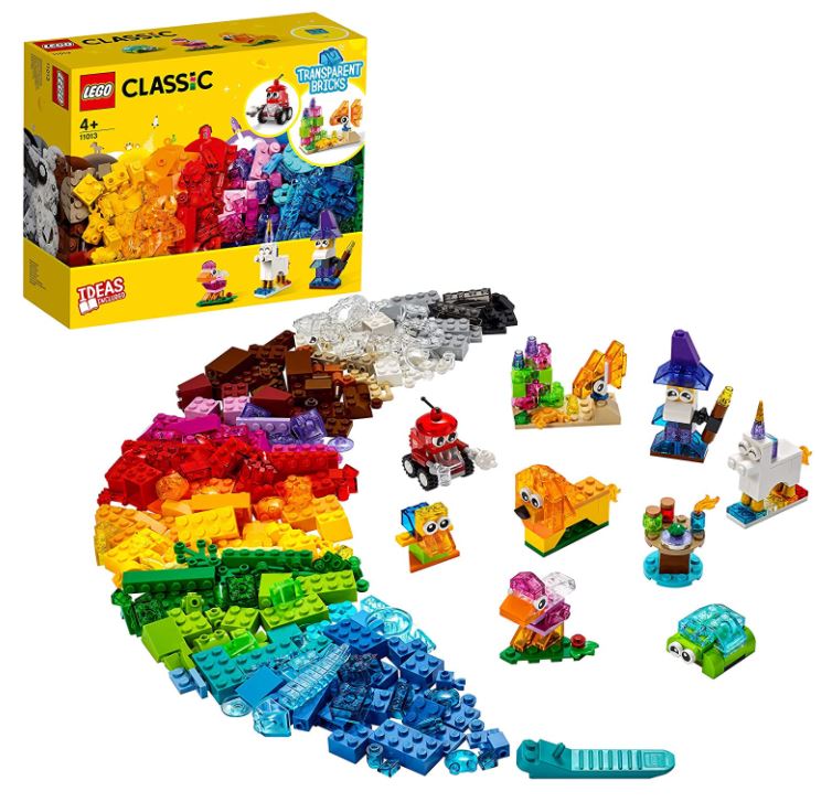 LEGO 11013 Classic Kreativ-Bauset mit durchsichtigen Steinen, 500-tlg. für 17,95€ (VG: 27,98€)