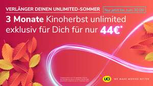 UCI Folgeangebot Sommerflat / 44€ für 3 Monate unlimited