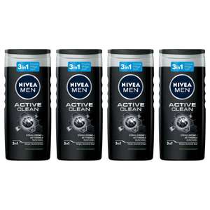 4x NIVEA MEN Active Clean Duschgel (250 ml) (Prime)