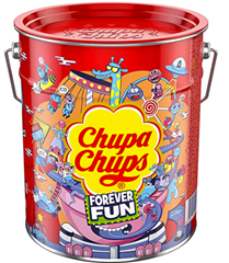 Chupa Chups Best of Lollipop-Eimer, 150 Lutscher in der Aufbewahrungsdose für 16,79€ im Sparabo (Vergleich: 23,99€)
