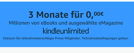 Für Amazon Prime Kunden: Kindle unlimited für 3 Monate kostenlos