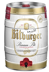 Bitburger Pils (1 x 5 l) Fass für 8,99€