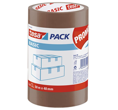 [wieder da] tesa Basic Pack Verpackungsklebeband, 3 Stück, Braun für 4,44€