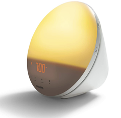 Philips HF3531/01 Wake-Up Light (Sonnenaufgangfunktion, Touchdisplay, 7 Wecktöne, digitales FM Radio, Tageslichtwecker) für 124,39€ (VG: 159,99€)