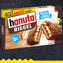 Hanuta Riegel Dank Erstattung kostenlos testen