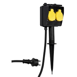 2-fach Vivanco Outdoor Steckdose mit Erdspieß für 9,99€ (Vergleich: 15,99€)