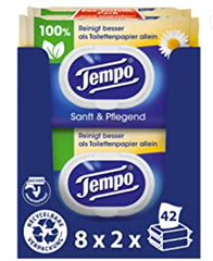Tempo Feuchte Toilettentücher „Sanft & Pflegend“ – Megapack – 16 Packungen mit je 42 Tüchern für 18,58€
