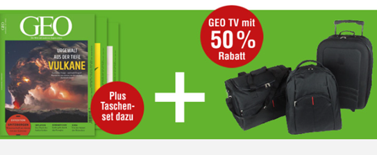 3 x GEO inkl. 3teiligem Reisetaschenset für 20,50€