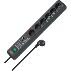 Brennenstuhl Secure-Tec, 6-Fach Steckdosenleiste (Überspannungsschutz, Main Follow Funktion, 3m Kabel, Schalter) für 16,75€ (VG: 22,70€)