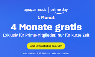 Amazon Prime: 4 Monate Amazon Music gratis testen