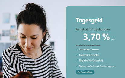[Spitzenreiter] 3,70 % Zins p.a garantiert für 6 Monate bei der Suresse Direkt Bank (by Sandander)