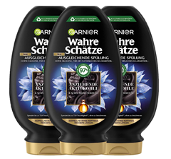 3 x Garnier Wahre Schätze Ausgleichende Spülung für 4,60€ (VG: 7,47€)